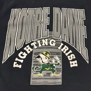 Vintage 1990 Notre Dame T Shirt Sz L Cuffed Sleeve NCAA Fighting Irish